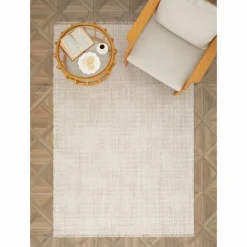 Karaca Teppich-Kaşmir Halı Dogasever Recycelte Baumwollteppiche Regen 160x230 cm Beıge01