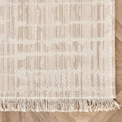 Karaca Teppich-Kaşmir Halı Dogasever Recycelte Baumwollteppiche Regen 160x230 cm Beıge01