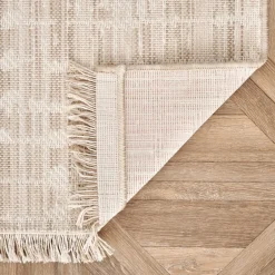 Karaca Teppich-Kaşmir Halı Dogasever Recycelte Baumwollteppiche Regen 160x230 cm Beıge01