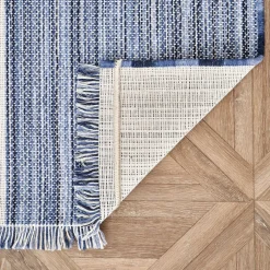 Karaca Teppich-Kaşmir Halı Dogasever Recycelte Baumwollteppiche Delta 160x230 cm Blau01