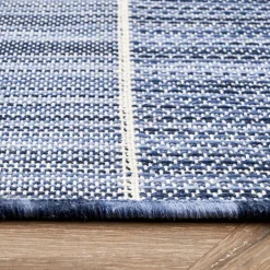 Karaca Teppich-Kaşmir Halı Dogasever Recycelte Baumwollteppiche Delta 160x230 cm Blau01