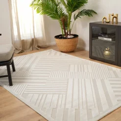 Karaca Teppich-Kaşmir Halı Skandinavisch Bergen Teppich 120 cm x 180 cm Weıß01