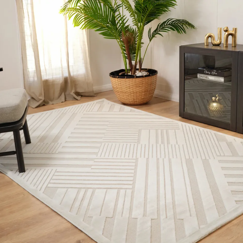Karaca Teppich-Kaşmir Halı Skandinavisch Bergen Teppich 120 cm x 180 cm Weıß01