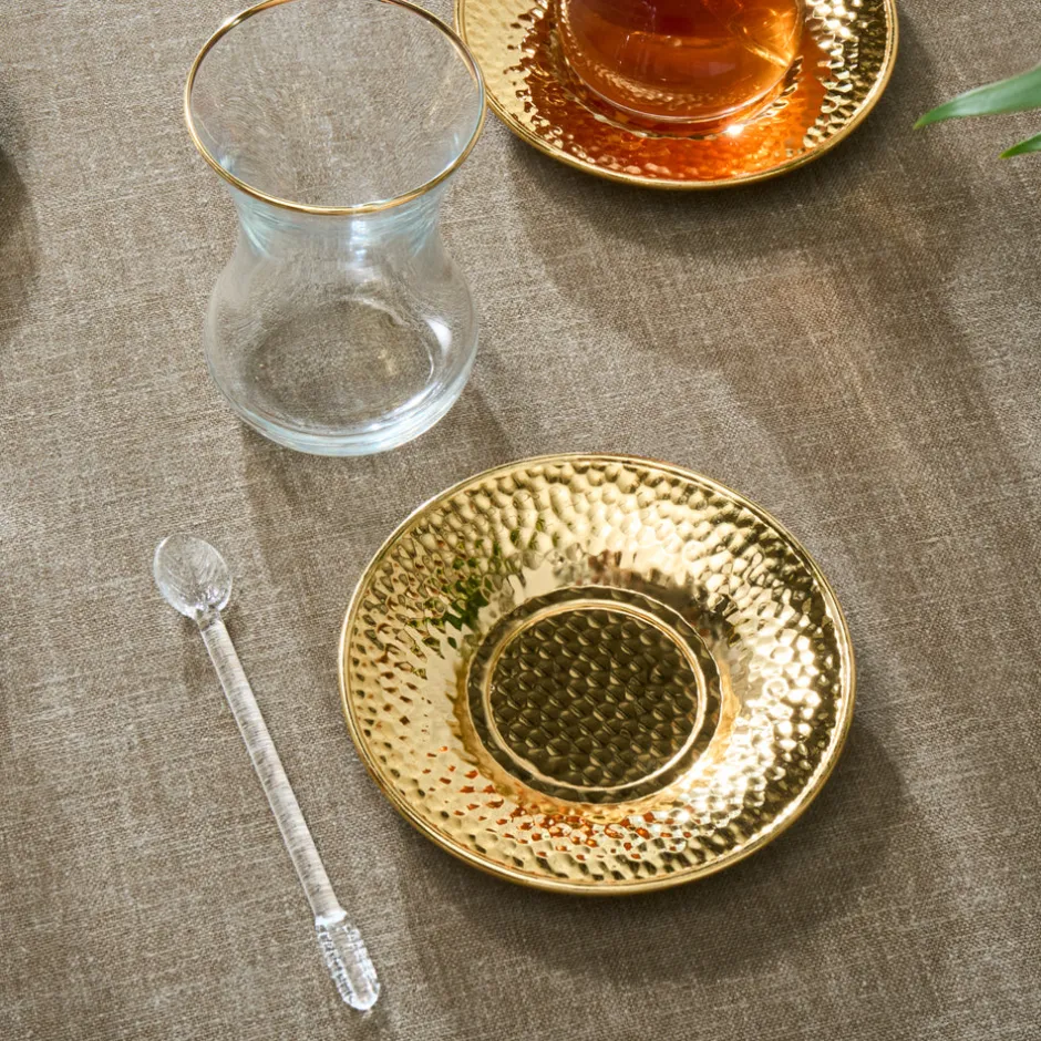 Karaca Teegläser Sets-Ada 18-teiliges Teeservice für 6 Personen Gold