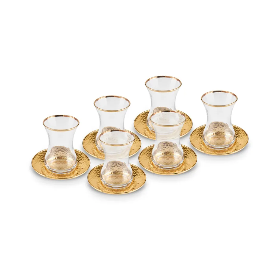 Karaca Teegläser Sets-Ada 18-teiliges Teeservice für 6 Personen Gold