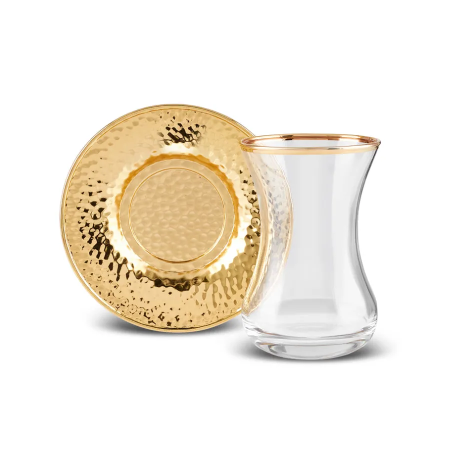 Karaca Teegläser Sets-Ada 18-teiliges Teeservice für 6 Personen Gold