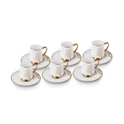 Karaca Mokka & Espressotassen Set-Afra Kaffeetasse für 6 Personen, 90 ml Weıß01