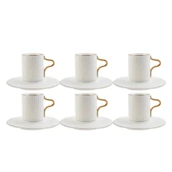 Karaca Mokka & Espressotassen Set-Aged Kaffeeservice für 6 Personen Weıß01