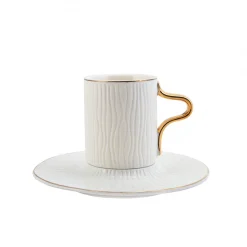 Karaca Mokka & Espressotassen Set-Aged Kaffeeservice für 6 Personen Weıß01