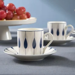 Karaca Mokka & Espressotassen Set-Ahenk 12-teiliges Bone China Espresso Türkisch-Kaffeetassen-Set für 6 Personen, 80 ml, Mehrfarbig Multıfarben