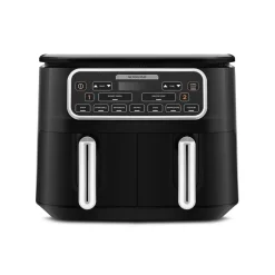 Karaca Heißluftfritteuse - Airfryer-Air Cook Duo Heißluftfritteuse XXXL 8 Liter, Black Chrome, 8 Personen, 2500W Schwarz Chrom
