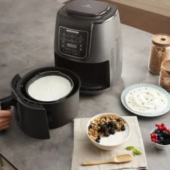 Karaca Heißluftfritteuse - Airfryer-Air Cook XL 2 in 1 Airfryer , 4L, 1550W Space Grau Schwarz
