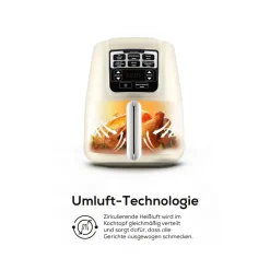 Karaca Heißluftfritteuse - Airfryer-Air Cook XL 2 in 1 Heißluftfritteuse Starlight, 4L, 1550W Sternenlıcht