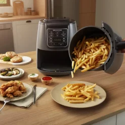 Karaca Heißluftfritteuse - Airfryer-Air Cook XL 2 in 1 Heißluftfritteuse Starlight, 4L, 1550W Sternenlıcht