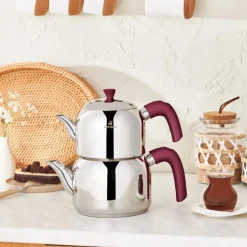 Karaca Teekannen-Alder Induktion Basis Midi Teekanne Set, Lila Mauve