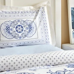 Karaca Bettwäsche-Amar Blau 100% Baumwolle Doppeltes Bettbezugs-Set Blue