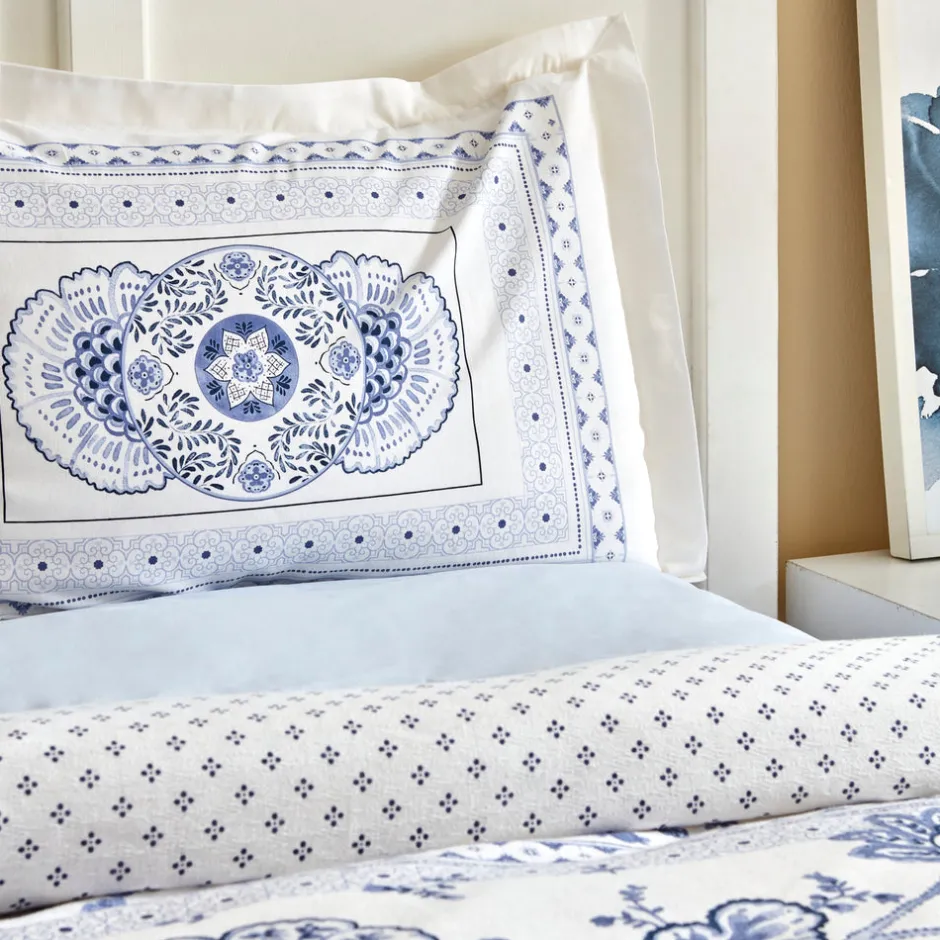 Karaca Bettwäsche-Amar Blau 100% Baumwolle Doppeltes Bettbezugs-Set Blue