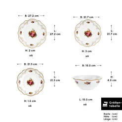 Karaca Tafelservice Für 6 Personen-Antique Porcelain 24 Stück 6 Sitzer Dinner Set Multıfarben