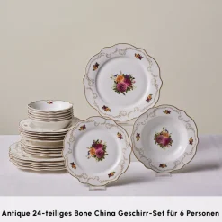 Karaca Tafelservice Für 6 Personen-Antique Porcelain 24 Stück 6 Sitzer Dinner Set Multıfarben
