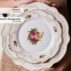 Karaca Tafelservice Für 6 Personen-Antique Porcelain 24 Stück 6 Sitzer Dinner Set Multıfarben