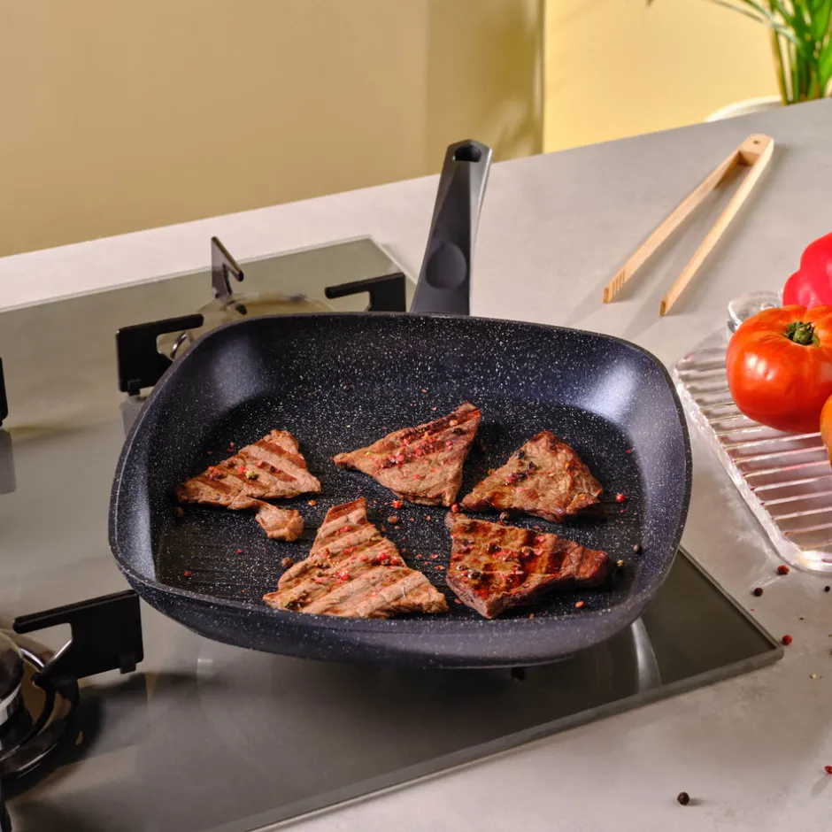 Karaca Granitpfanne|Grillpfanne-Aqua Granit Grillpfanne 28 cm Blau01