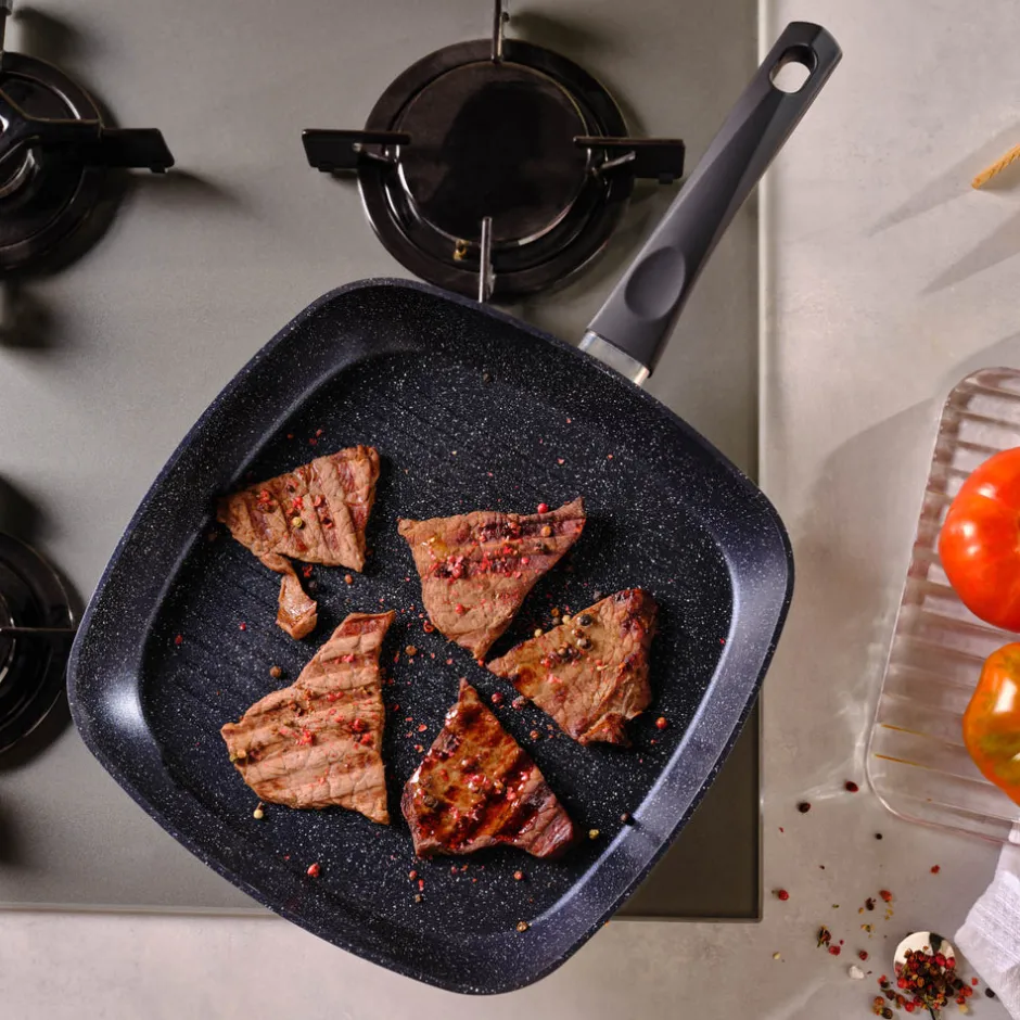 Karaca Granitpfanne|Grillpfanne-Aqua Granit Grillpfanne 28 cm Blau01