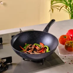 Karaca Granitpfanne-Aqua Granit Wok 28 cm Blau01