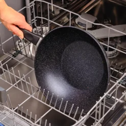 Karaca Granitpfanne-Aqua Granit Wok 28 cm Blau01