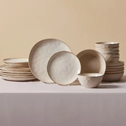Karaca Tafelservice Für 6 Personen-Aria Beige Reactive Geschirr Set für 6 Personen, 24 teilig Beıge01