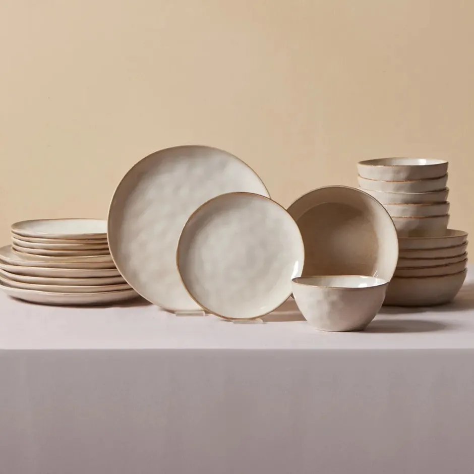 Karaca Tafelservice Für 6 Personen-Aria Beige Reactive Geschirr Set für 6 Personen, 24 teilig Beıge01