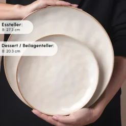 Karaca Tafelservice Für 6 Personen-Aria Beige Reactive Geschirr Set für 6 Personen, 24 teilig Beıge01