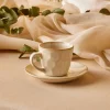 Karaca Mokka & Espressotassen Set-Aria Beige Reactive Koffiekopjesset voor 1 Persoon, 90 ml