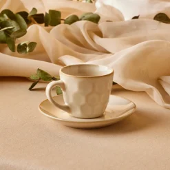 Karaca Mokka & Espressotassen Set-Aria Beige Reactive Koffiekopjesset voor 1 Persoon, 90 ml