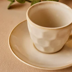 Karaca Mokka & Espressotassen Set-Aria Beige Reactive Koffiekopjesset voor 1 Persoon, 90 ml