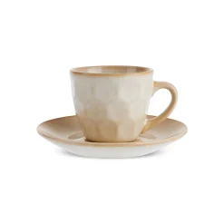 Karaca Mokka & Espressotassen Set-Aria Beige Reactive Koffiekopjesset voor 1 Persoon, 90 ml