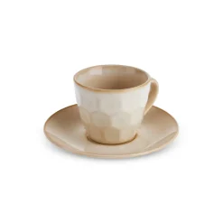 Karaca Mokka & Espressotassen Set-Aria Beige Reactive Koffiekopjesset voor 1 Persoon, 90 ml