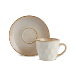 Karaca Mokka & Espressotassen Set-Aria Beige Reactive Koffiekopjesset voor 1 Persoon, 90 ml