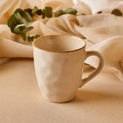 Karaca Mugs & Kaffeebecher-Aria Reactive Glaze Becher, 450ml, Beige Beıge01