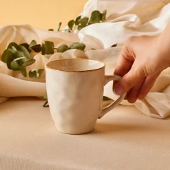 Karaca Mugs & Kaffeebecher-Aria Reactive Glaze Becher, 450ml, Beige Beıge01
