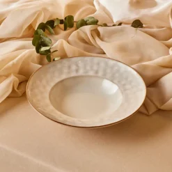 Karaca Servierplatte-Aria Reactive Glaze Pastaschale, 26 cm, Beige