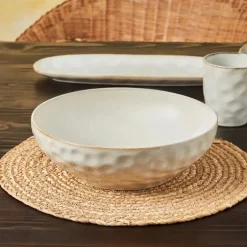 Karaca Schüssel/Bowl-Aria Reactive Glaze Große Schüssel, 27cm, Beige Beıge01