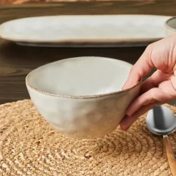 Karaca Schüssel/Bowl-Aria Reactive Glaze Suppenschale, 15,5 cm, Beige Beıge01