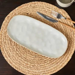 Karaca Servierplatte-Aria Reactive Glaze Servierplatte, 31 cm, Beige Beıge01
