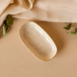 Karaca Servierplatte-Aria Servierplatte mit Reaktivglasur, 16 cm, Beige