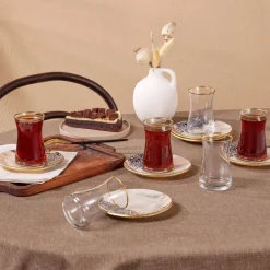 Karaca Teegläser Sets-Aris 6 Personen Teeset, 12 Teilig Multıfarben