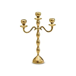 Karaca Kerzenständer-Arlen 3er Kerzenhalter Gold 38x29 cm