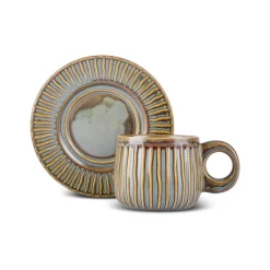 Karaca Teetassen Sets-Arthur Grün & Blau Teetasse, 260 ml Beıge Grün
