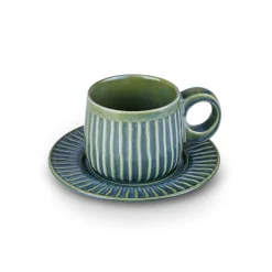 Karaca Teetassen Sets-Arthur Grün & Blau Teetasse, 260 ml Beıge Grün