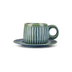 Karaca Teetassen Sets-Arthur Grün & Blau Teetasse, 260 ml Beıge Grün