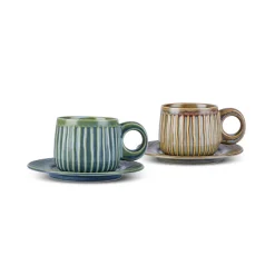 Karaca Teetassen Sets-Arthur Grün & Blau Teetasse, 260 ml Beıge Grün